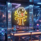 Astronaut Playing A Game Of Poker In Space Artwork Led Neon Sign Light 8