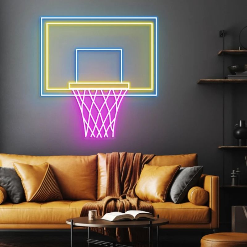 Basketball Hoop LED Neon Light Game Room Decor Sign 12