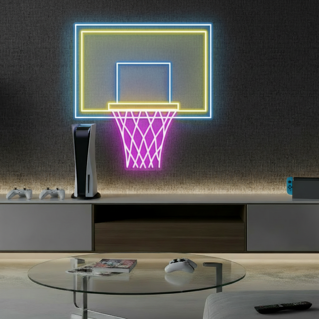 Basketball Hoop LED Neon Light Game Room Decor Sign 2