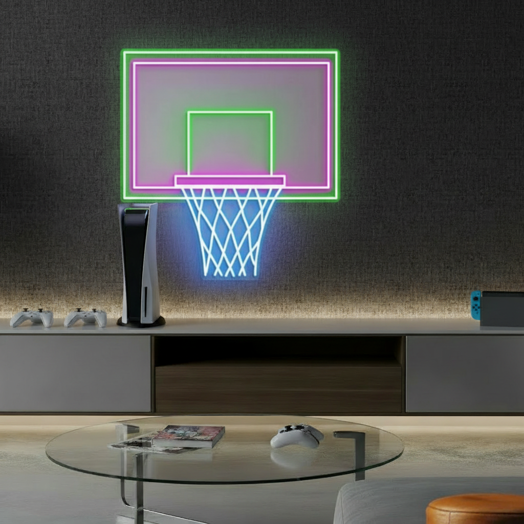 Basketball Hoop LED Neon Light Game Room Decor Sign 3