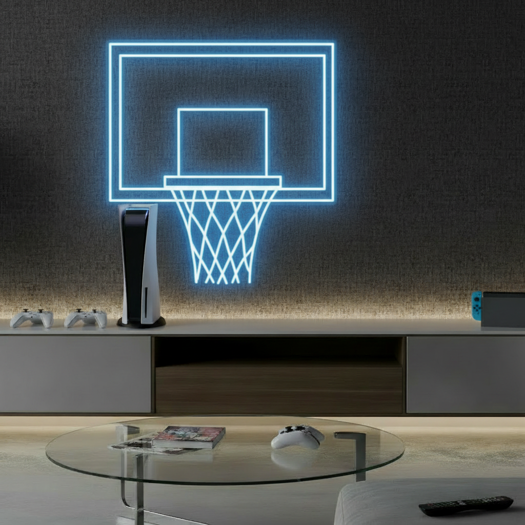 Basketball Hoop LED Neon Light Game Room Decor Sign 4