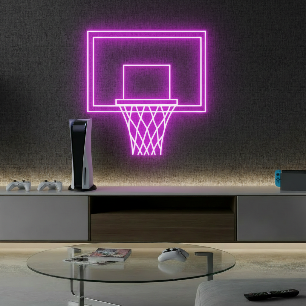 Basketball Hoop LED Neon Light Game Room Decor Sign 5