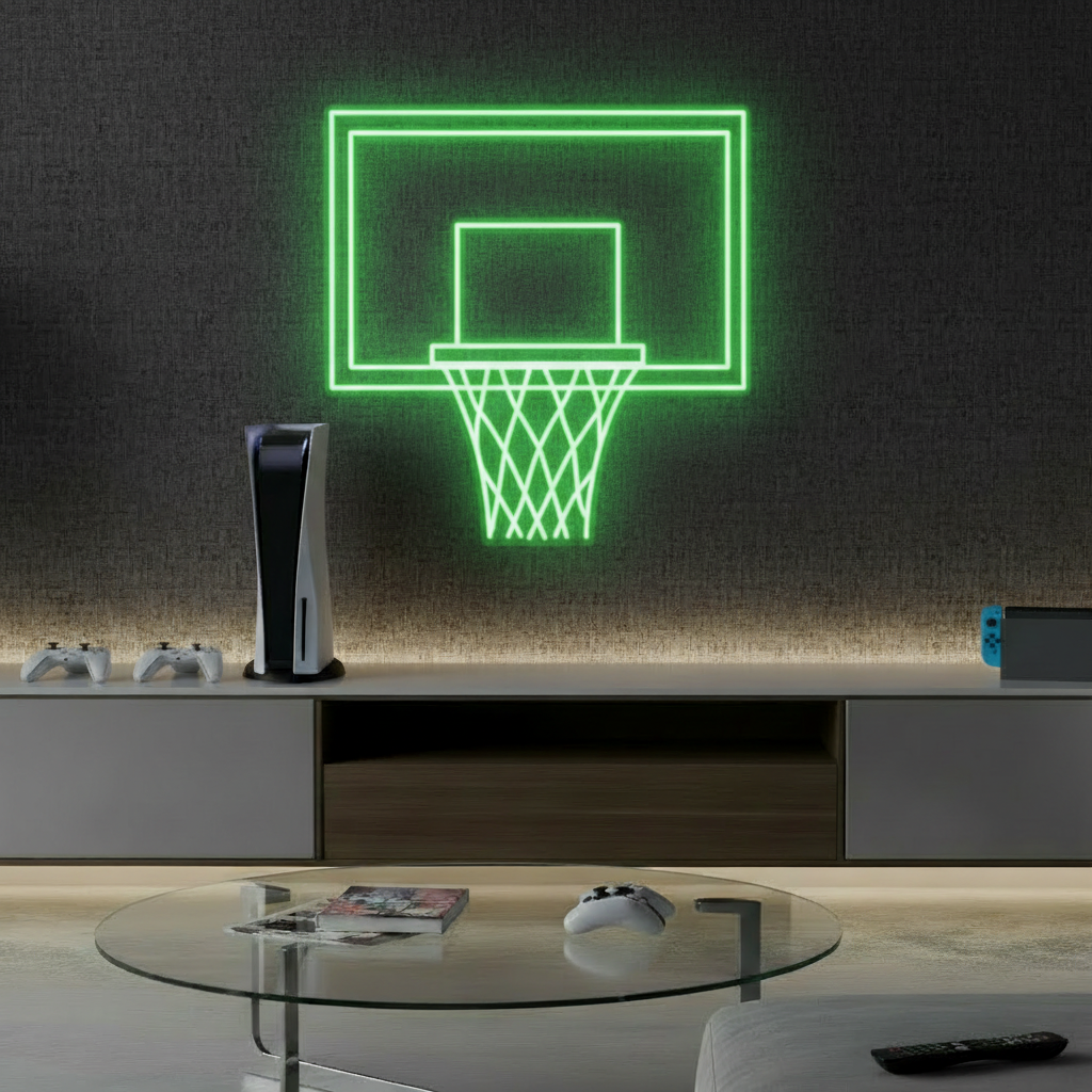 Basketball Hoop LED Neon Light Game Room Decor Sign 6