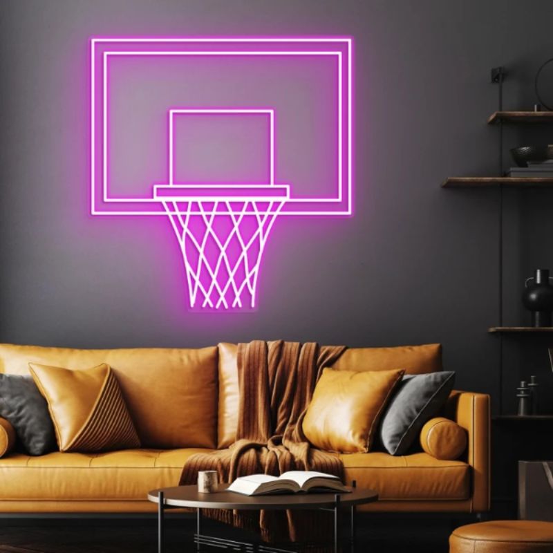Basketball Hoop LED Neon Light Game Room Decor Sign 9