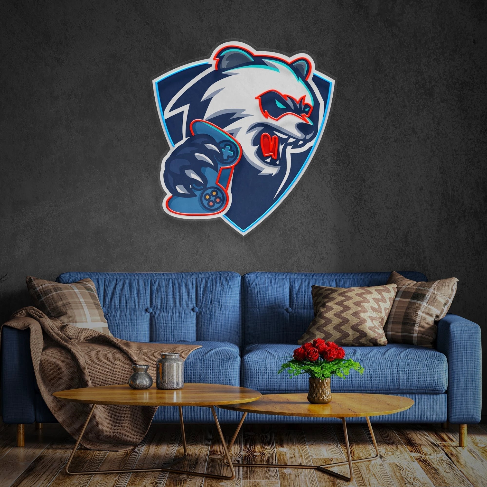 Bear Gamer Artwork Led Neon Sign Light 2