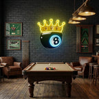 Billiards Wall Art, Billiards Balls Game Room Decor, Pub Decor Artwork Led Neon Sign Light 2