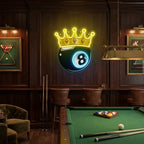 Billiards Wall Art, Billiards Balls Game Room Decor, Pub Decor Artwork Led Neon Sign Light 8