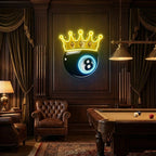 Billiards Wall Art, Billiards Balls Game Room Decor, Pub Decor Artwork Led Neon Sign Light 9