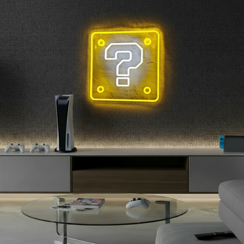 Block Neon Sign Question Square Led Neon Sign 0