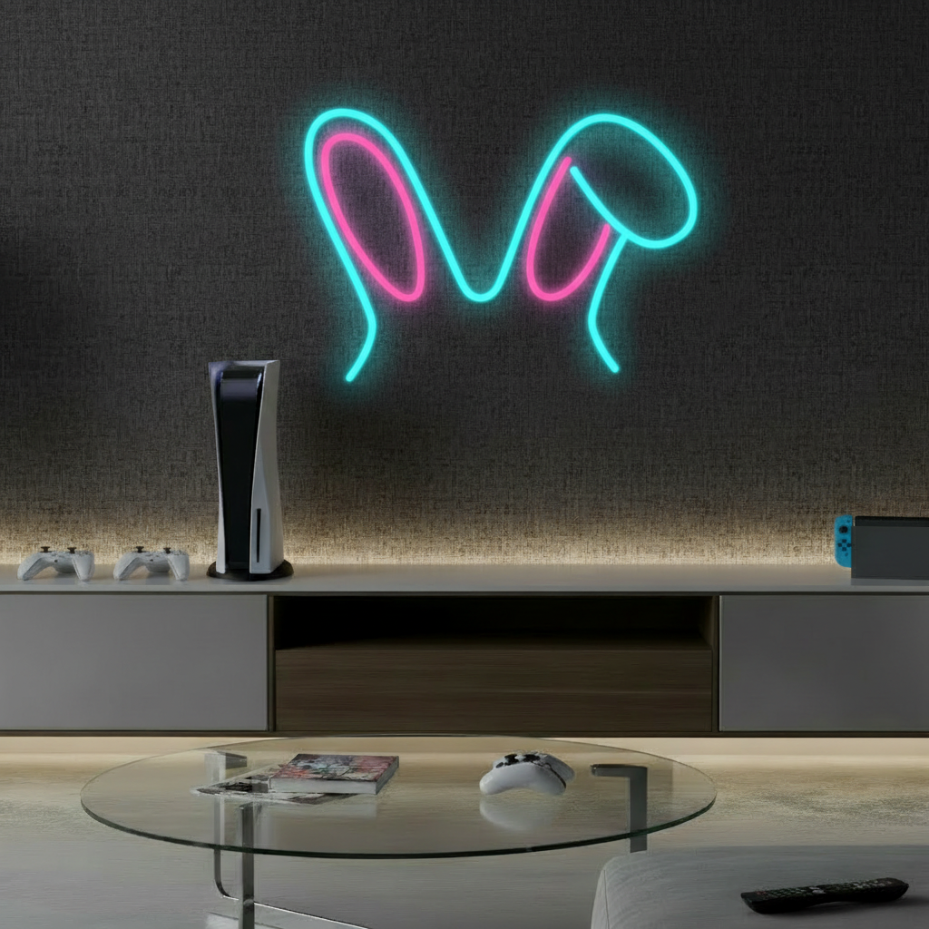 Bunny Ear Led Neon Sign Gaming Room Decor Sign 3