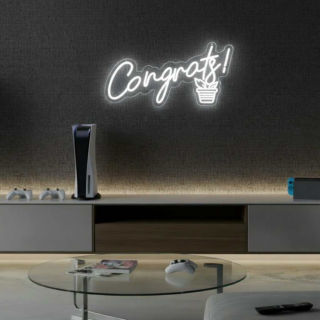Congrats Neon Sign for Party Celebration 0