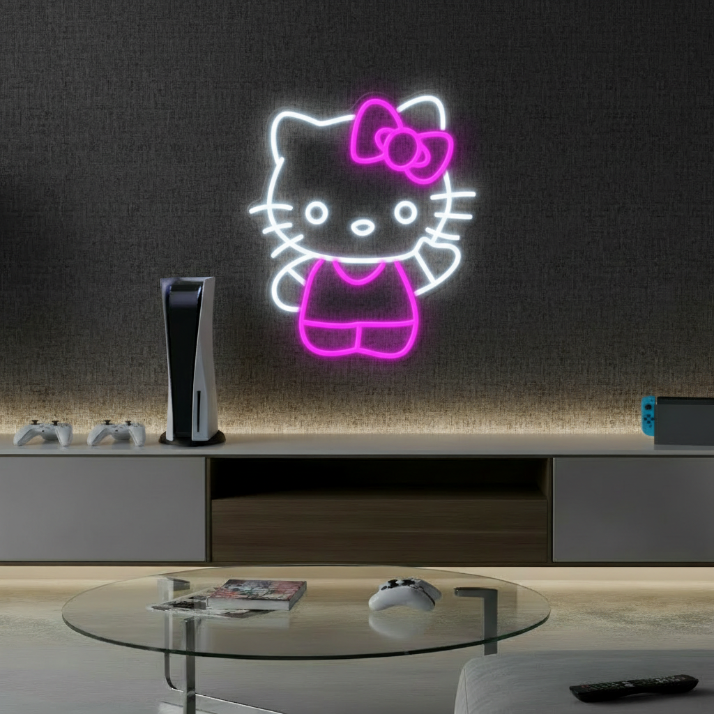 Cute Cat Neon Signs Girls Gift Room Decor Sign 0