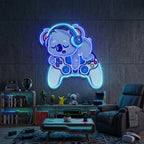 Cute Koala Sleeping Game LED Neon Sign Light Pop Art 9