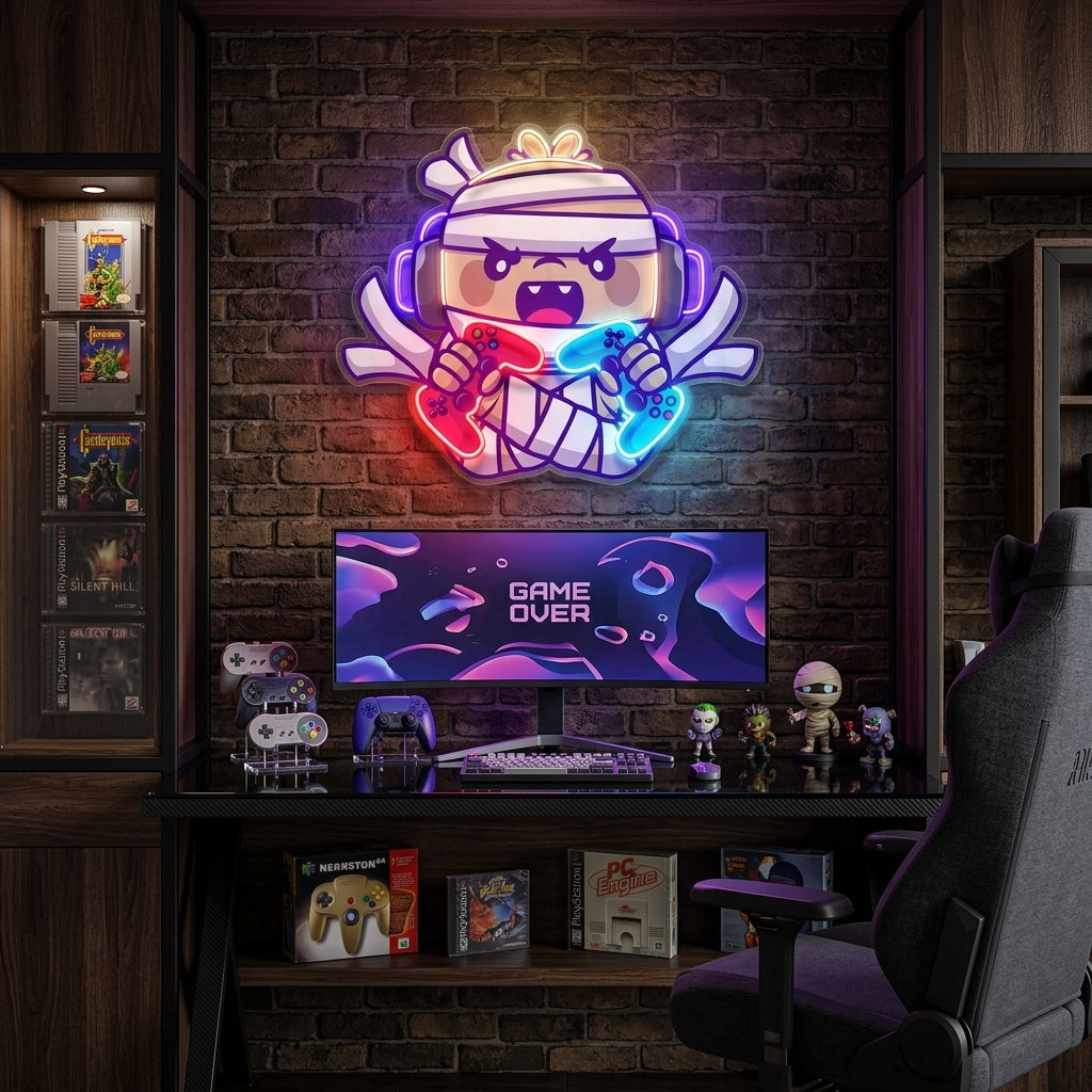 Cute Mummy Gaming LED Neon Sign Light Pop Art 10
