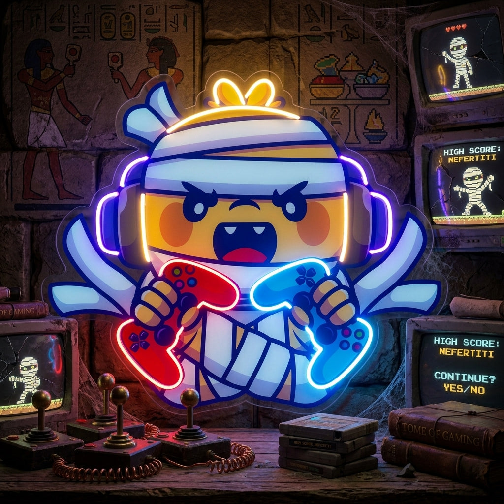 Cute Mummy Gaming LED Neon Sign Light Pop Art 3