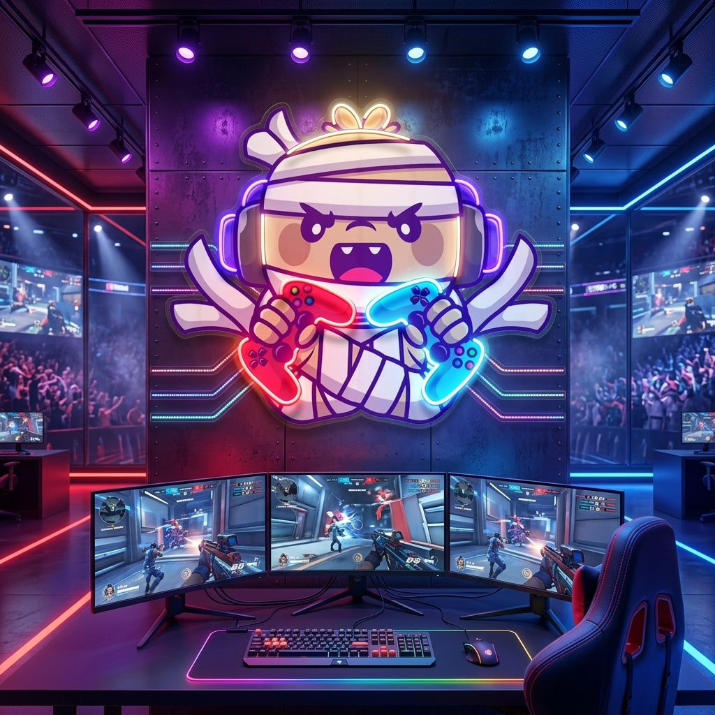 Cute Mummy Gaming LED Neon Sign Light Pop Art 4
