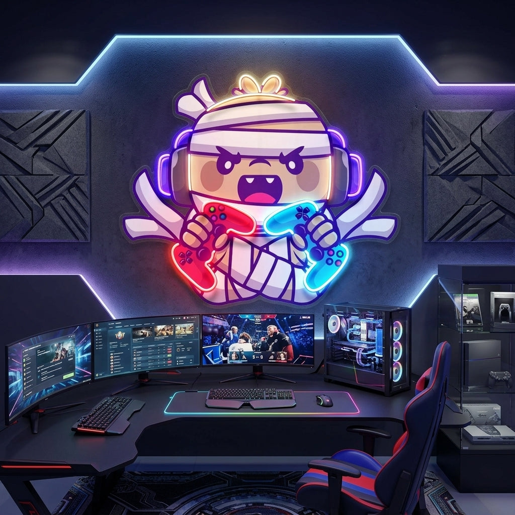 Cute Mummy Gaming LED Neon Sign Light Pop Art 9