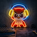 Cute Owl Gaming Cartoon LED Neon Sign Light Pop Art 0