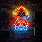 Cute Owl Gaming Cartoon LED Neon Sign Light Pop Art 2
