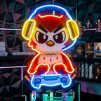 Cute Owl Gaming Cartoon LED Neon Sign Light Pop Art 3