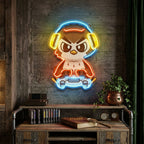 Cute Owl Gaming Cartoon LED Neon Sign Light Pop Art 4