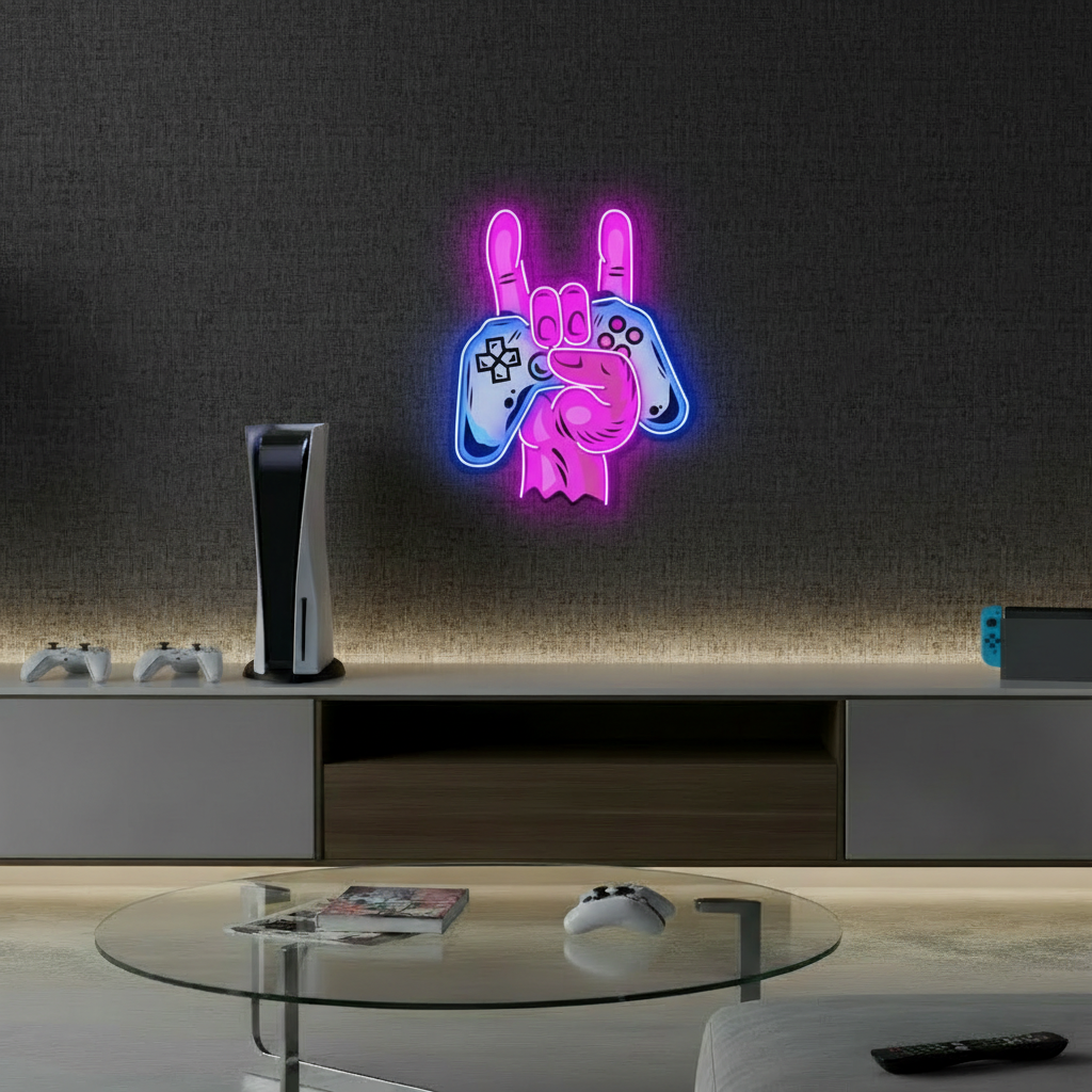 Game Hand Led Neon Sign Gaming Room Decor Sign 0