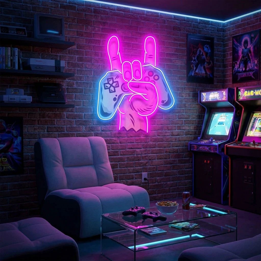 Game Hand Sign Artwork Led Neon Sign Light 5