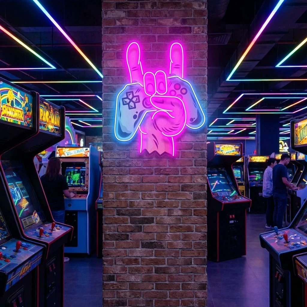 Game Hand Sign Artwork Led Neon Sign Light 9