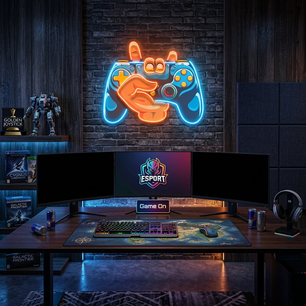 Hand Holding Game LED Neon Sign Light Pop Art 10