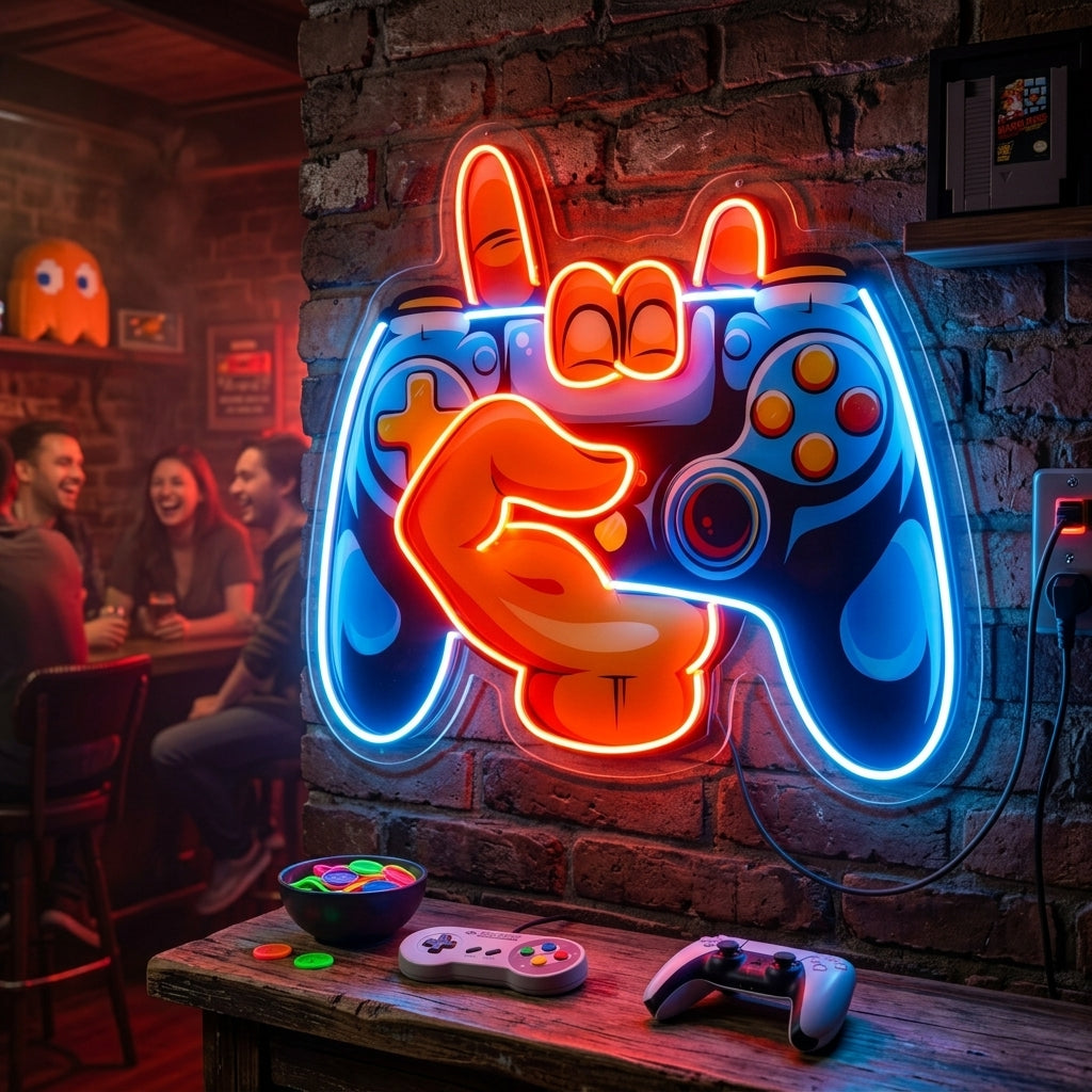 Hand Holding Game LED Neon Sign Light Pop Art 7