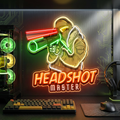 Headshot Master Gaming LED Neon Sign Light Pop Art 0