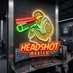 Headshot Master Gaming LED Neon Sign Light Pop Art 1