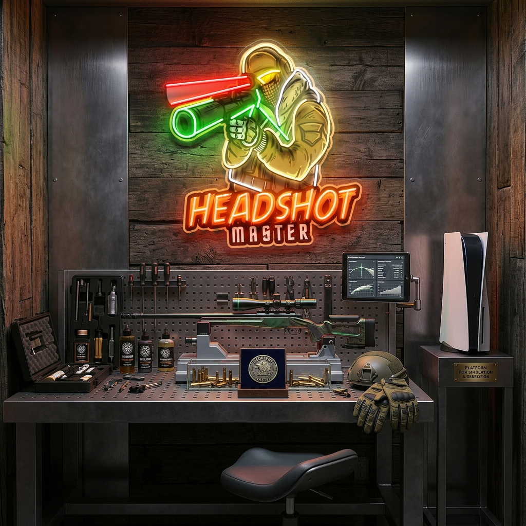 Headshot Master Gaming LED Neon Sign Light Pop Art 2