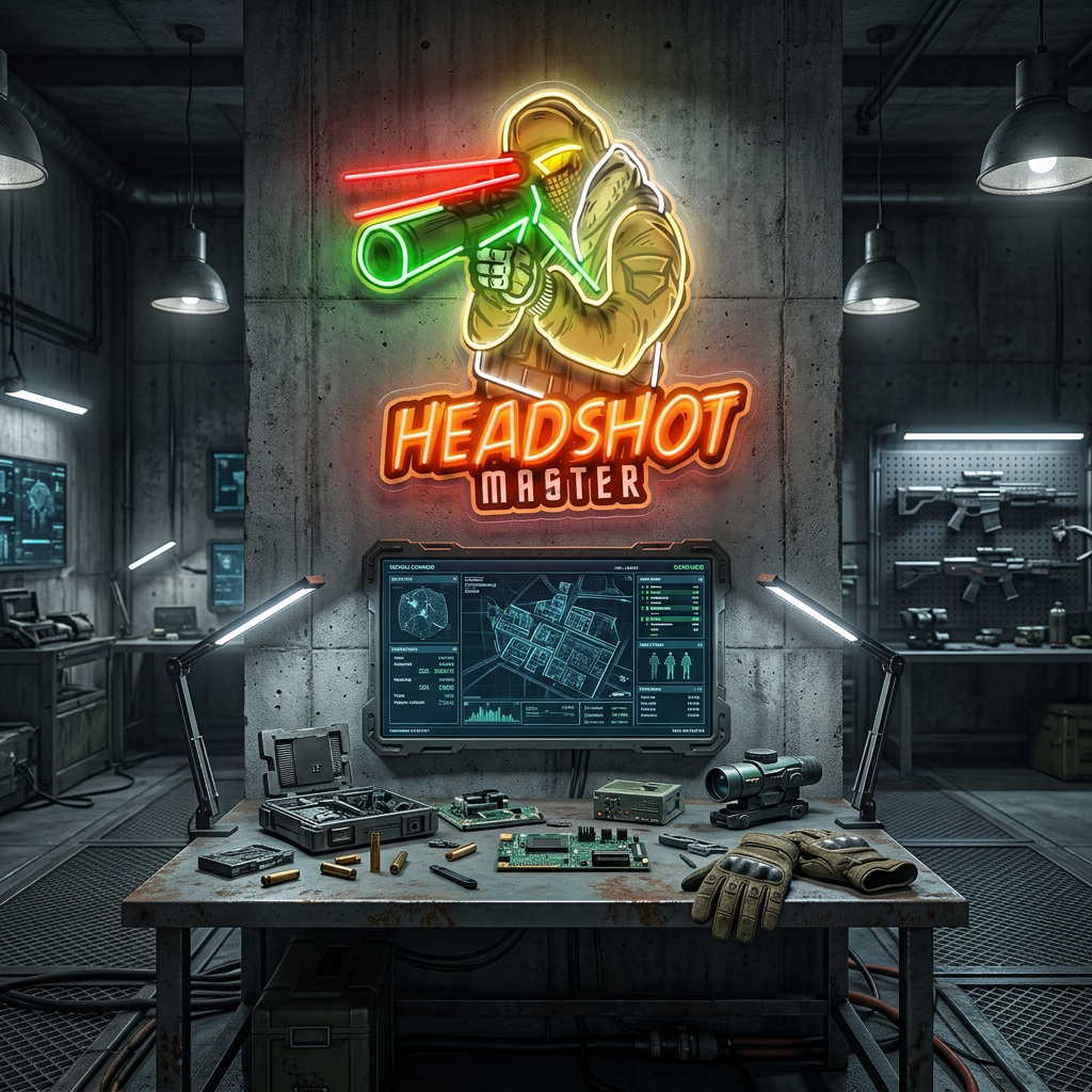Headshot Master Gaming LED Neon Sign Light Pop Art 6
