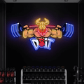 Lifting Barbell LED Neon Sign Gym Game Room Decor Sign 0