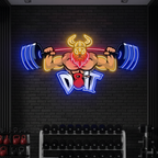 Lifting Barbell LED Neon Sign Gym Game Room Decor Sign 1
