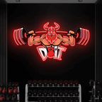 Lifting Barbell LED Neon Sign Gym Game Room Decor Sign 5