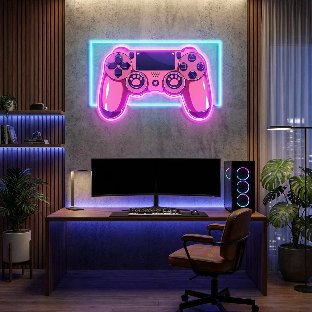 Pink Controller Art Work Led Neon Sign Light 1