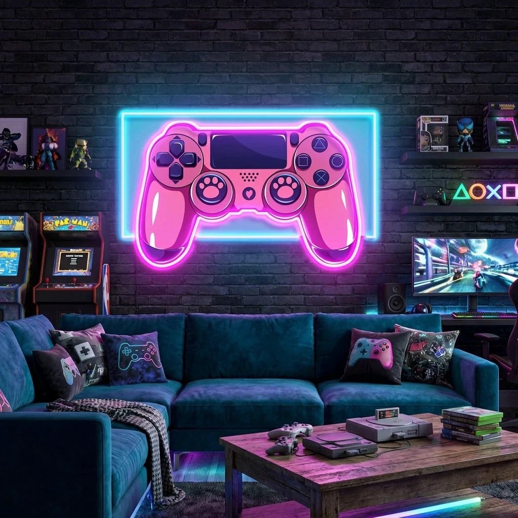 Pink Controller Art Work Led Neon Sign Light 3