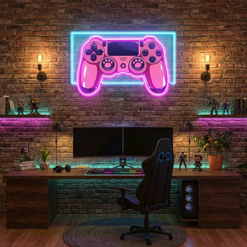 Pink Controller Art Work Led Neon Sign Light 4