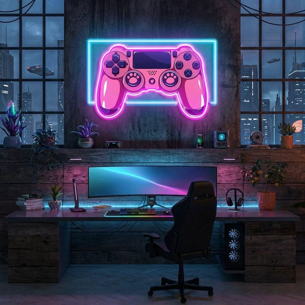 Pink Controller Art Work Led Neon Sign Light 5