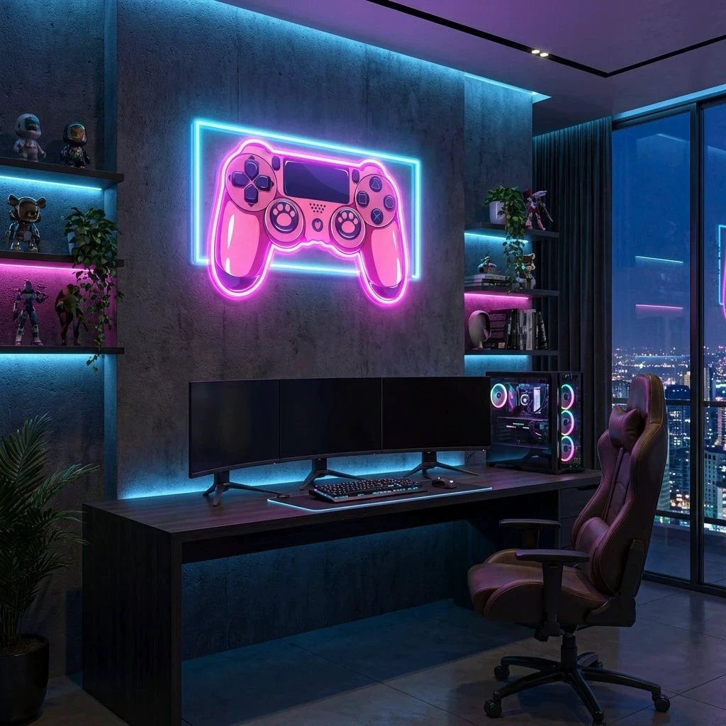 Pink Controller Art Work Led Neon Sign Light 7