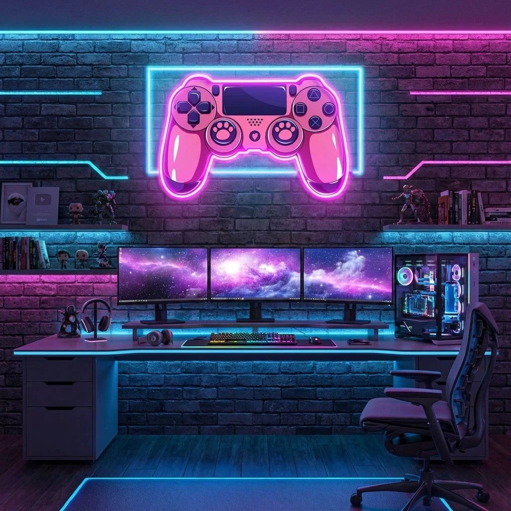 Pink Controller Art Work Led Neon Sign Light 8