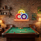 Pool Wall Art, Billiards Artwork, Pool Table Decor, Game Room Wall Decor, Billiards Decor, Gift For Pool Player Artwork Led Neon Sign Light 6