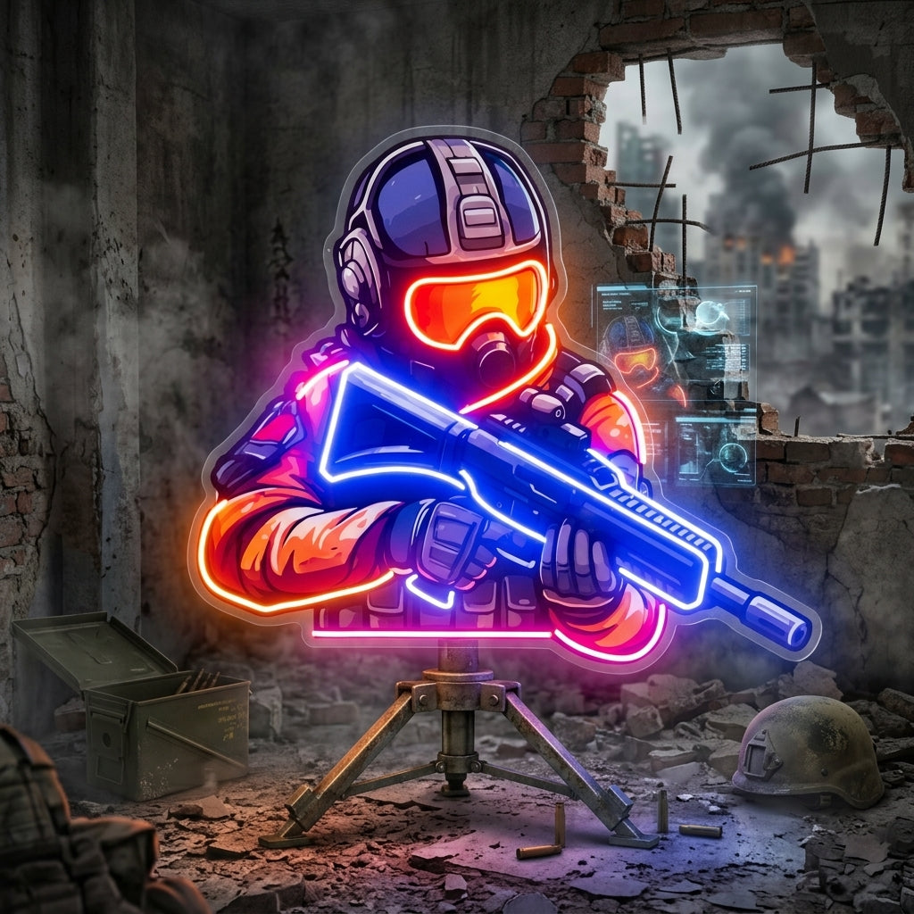 Shooting Games LED Neon Sign Light Pop Art 0