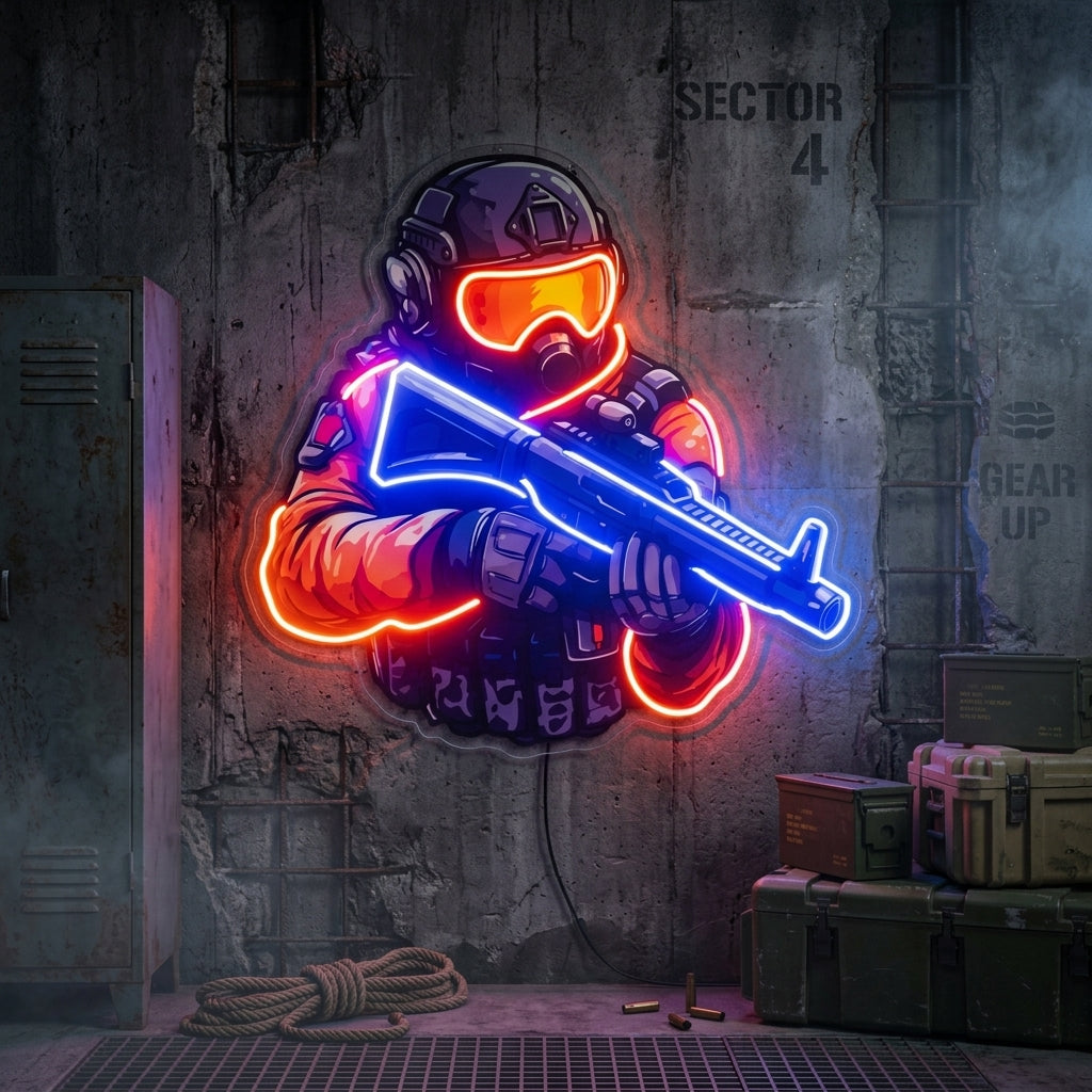 Shooting Games LED Neon Sign Light Pop Art 2