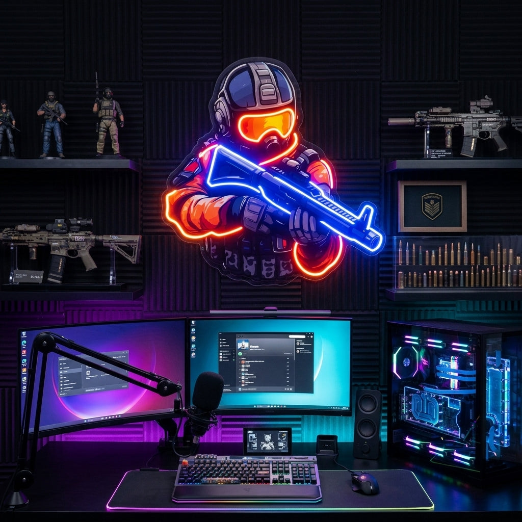 Shooting Games LED Neon Sign Light Pop Art 3