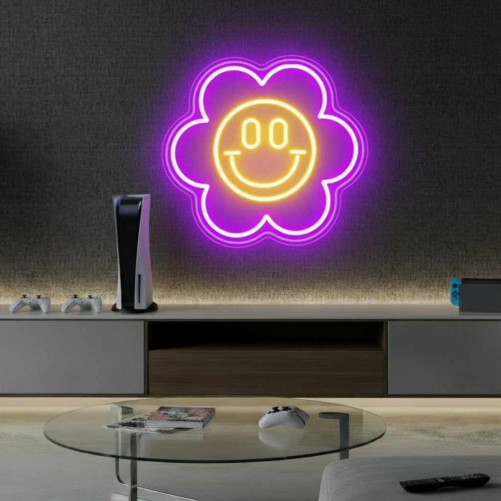 Smiley Face Flower Led Neon Sign Room Decor Sign 1