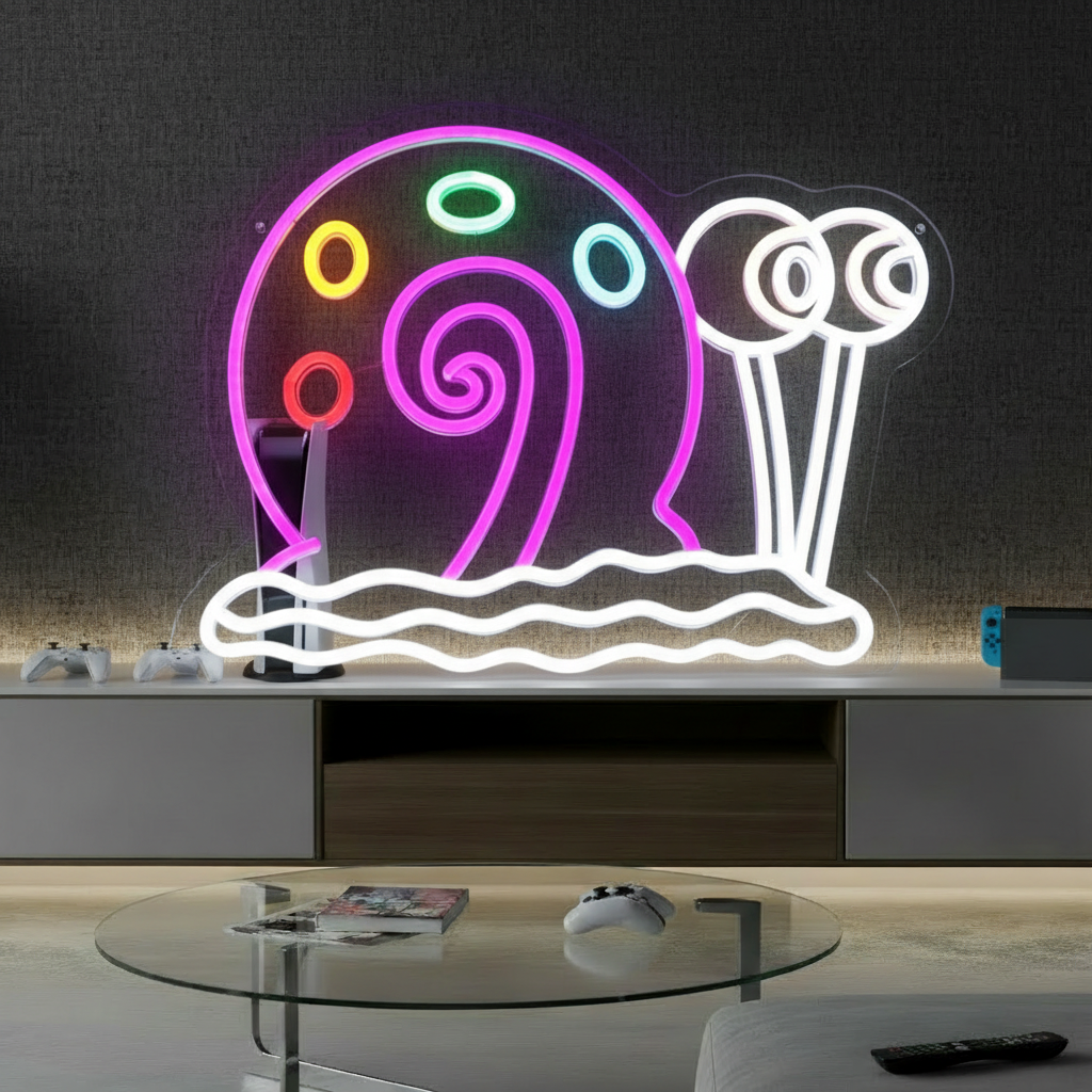 Snail Neon Sign Anime Cartoon Neon Sign Gaming Room Decor 1