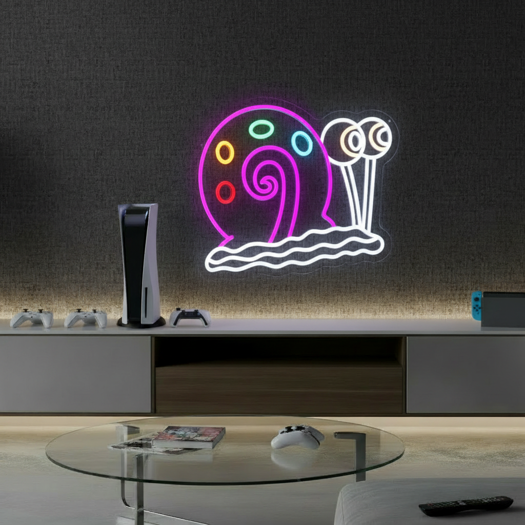 Snail Neon Sign Anime Cartoon Neon Sign Gaming Room Decor 2